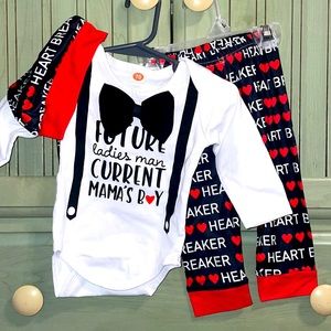 Boutique Baby Boy Ladies Man Mommy’s Valentine Set